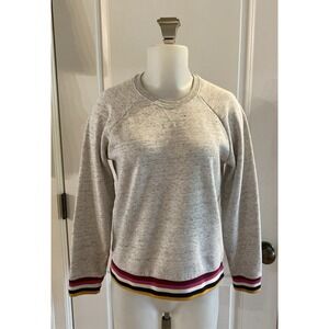 MARINE LAYER Women's Size S Stripe‎ Detail Crewneck Jenny Retro Rib Sweatshirt
